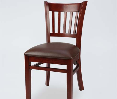 DC29 Brown Wooden Dining Chair With Pu Leather For Dining Room