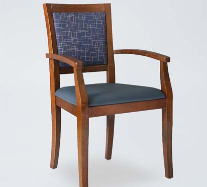 DC53 Bistro Wooden Dining Chairs With Armrest