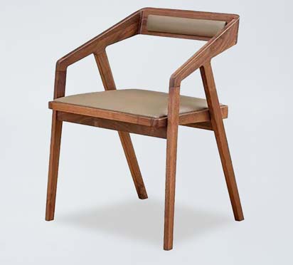 DC77 Morden Design Wooden Armrest Katakana Dining Chair