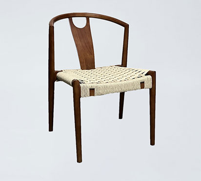 DC51 Restaurant Stackable Cord Seat Design Wooden Chair