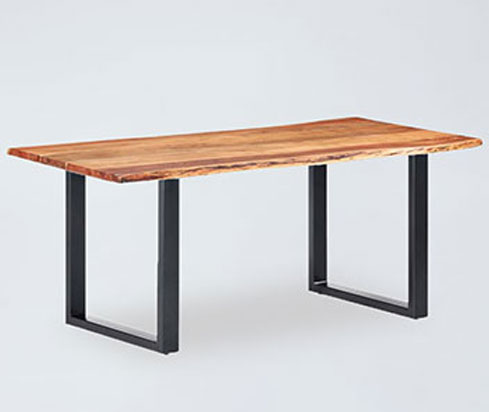 Rectangle Wood And Metal Dining Table